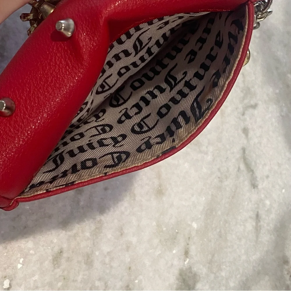 Juicy Couture Red Studded Crown Wallet w/ Chain